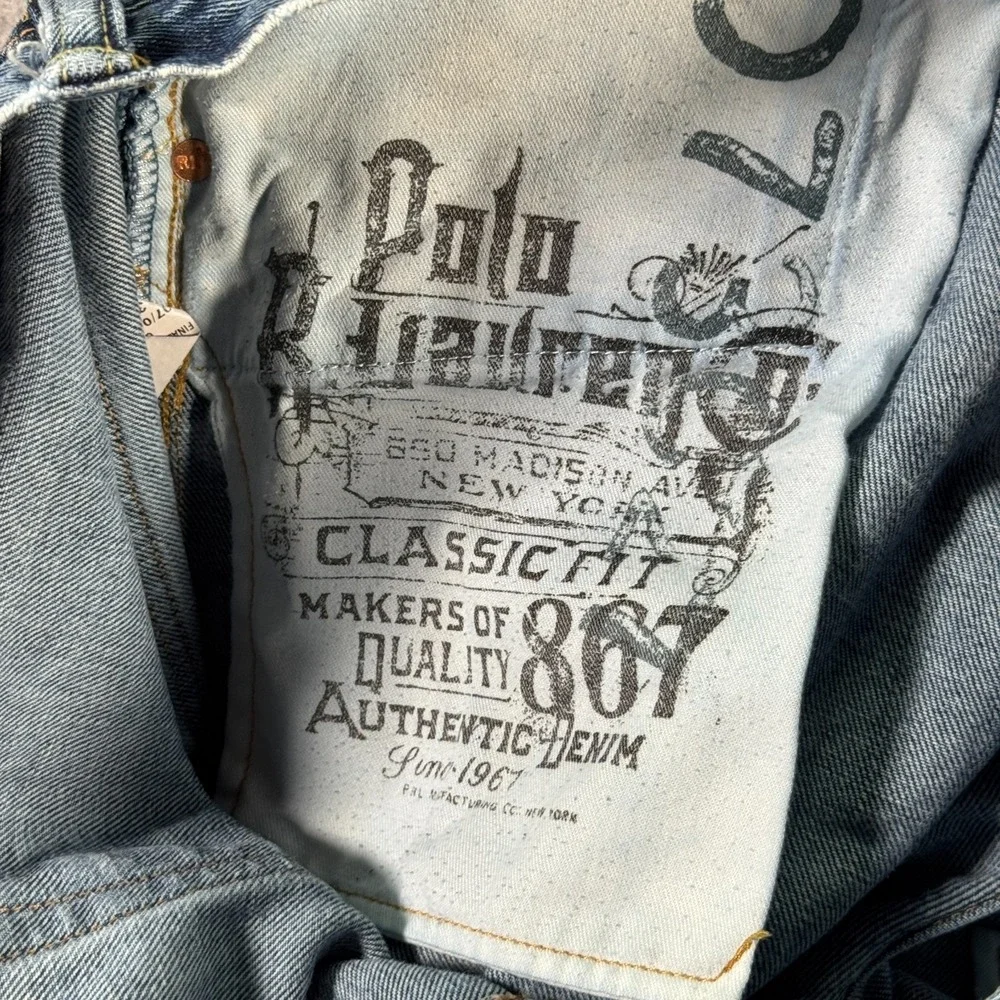 Vintage Polo Ralph Lauren Classic‎ Jeans Mens 38x34 Blue Lightwash Denim Stretch